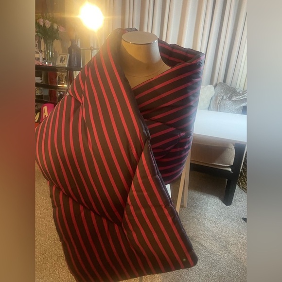 Maeve by Anthropologie Navy & Purple Striped Quilted Puffer Scarf, Versatile NWT - Picture 1 of 6